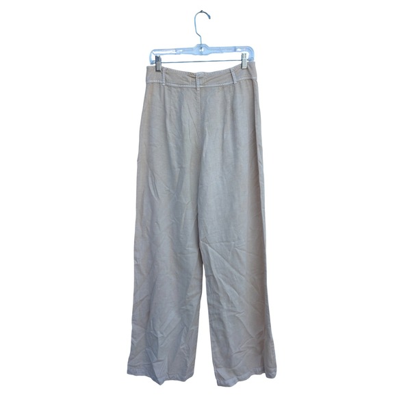 Cloth‎ & Stone Wide Leg Pants Beige Linen Blend High Rise Women Size 29 - Picture 2 of 7
